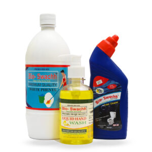 Bio-Swachh Premium Cleaning Set, White Phenyl, Liquid Lemon Hand Wash, Toilet Cleaner 250ml
