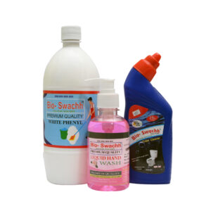 Bio-Swachh Premium Cleaning Set, White Phenyl, Liquid Rose Hand Wash, Toilet Cleaner
